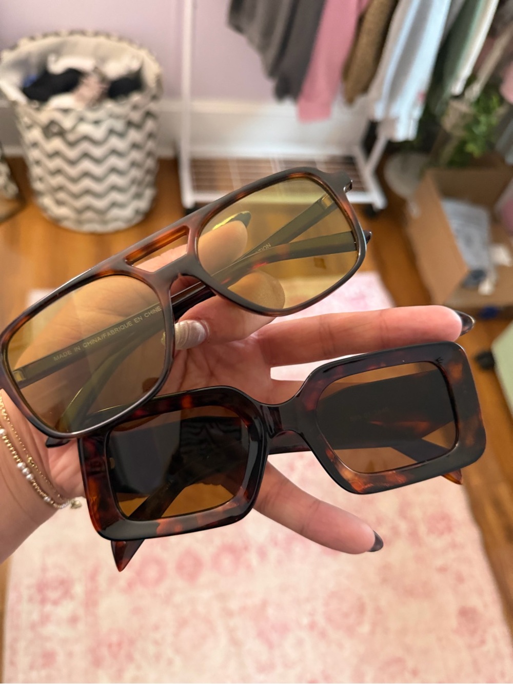 T.J.Maxx Tortoiseshell Square and Aviator Sunglasses Set - Brown Lenses